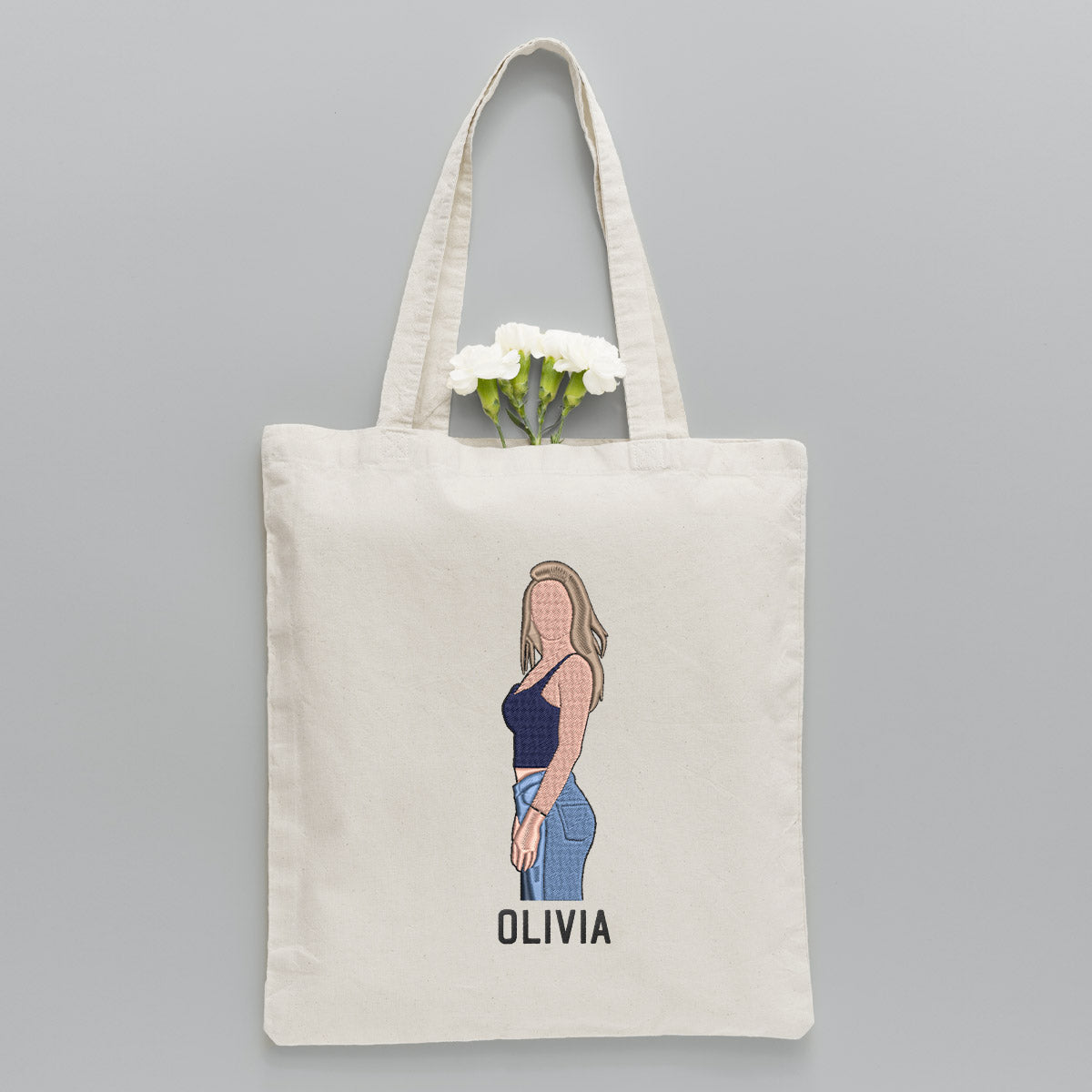 Custom 2D Photo - Personalized Aunt Embroidered Tote Bag