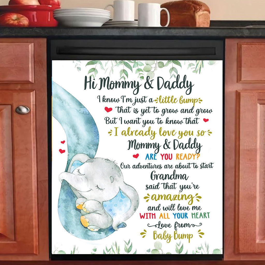 Love From Baby Bump - Personalized Mother Dishwasher Cover