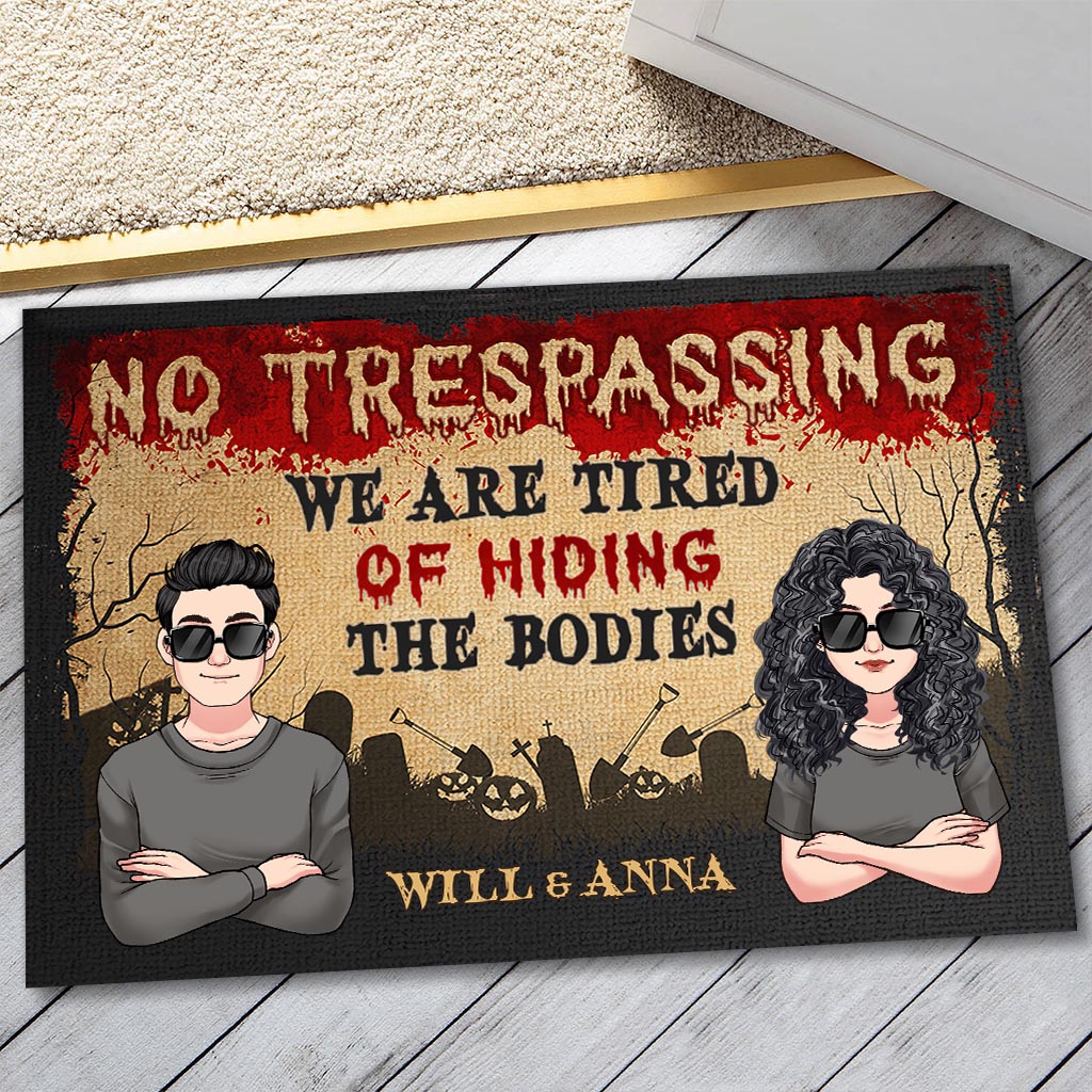 No Trespassing - Personalized Couple Doormat