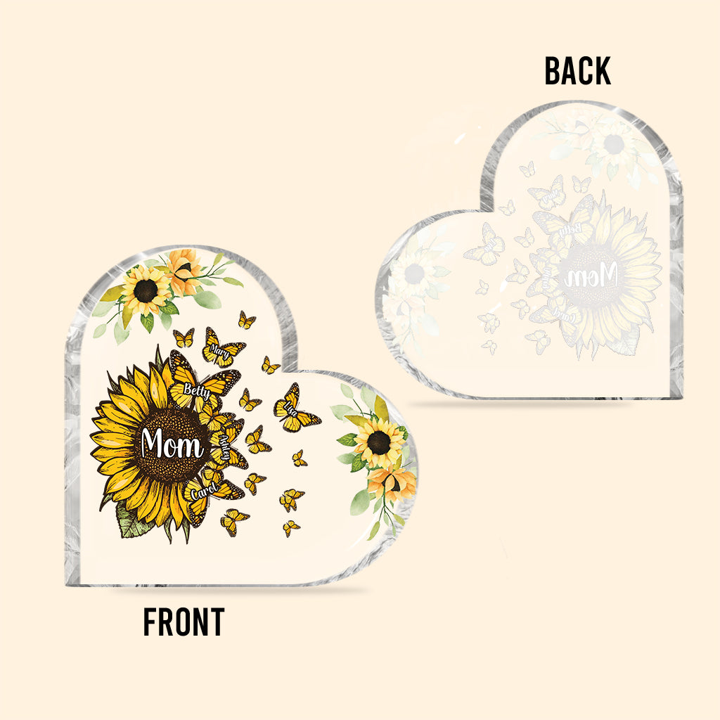 Beautiful Sunflower My Greatest Blessings - Gift for grandma, mom, aunt - Personalized Custom Shaped Acrylic Plaque