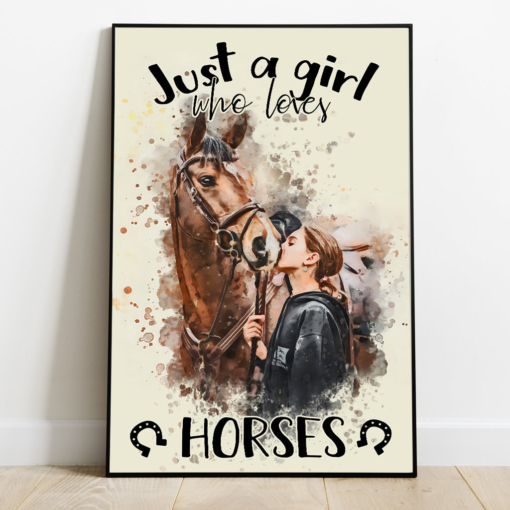 Just A Girl Who Loves Horses - Personalized Horse Canvas And Poster