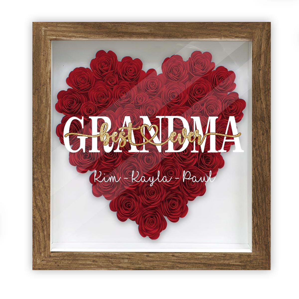 Best Mommy Ever - Gift for mom, grandma, grandpa, dad, aunt, sister -  Personalized Flower Shadow Box