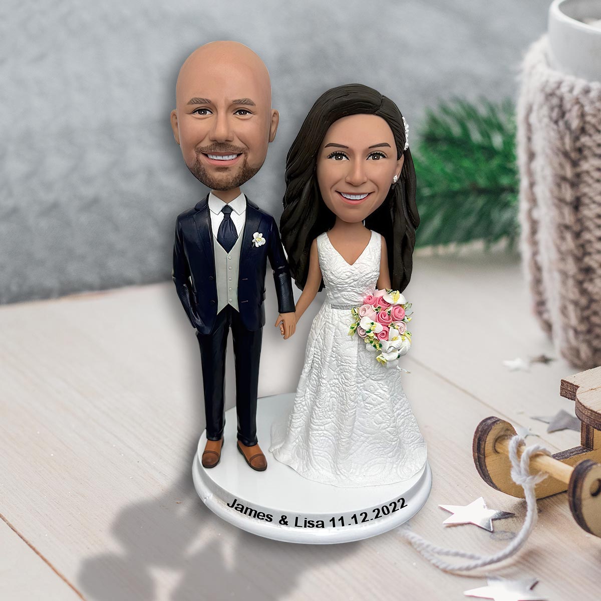 Groom And Bride Wedding Gift - Personalized wedding Bobblehead