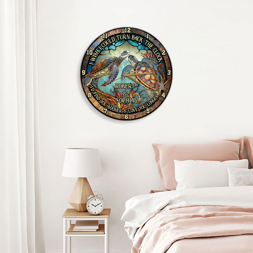 Turn Back The Clock - Personalized Turtle Wall Clock