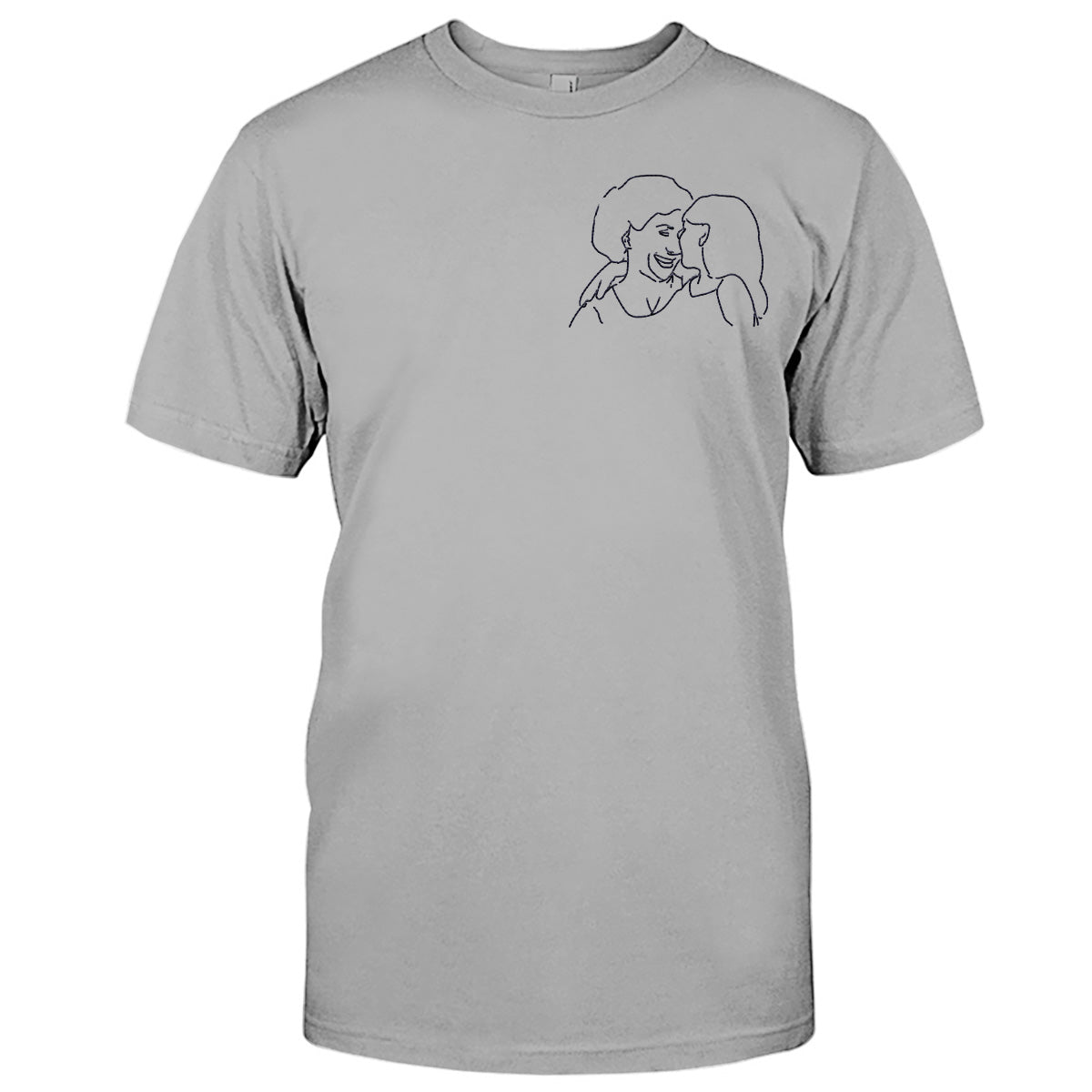 Custom Line Art - Personalized Grandma Embroidered T-shirt