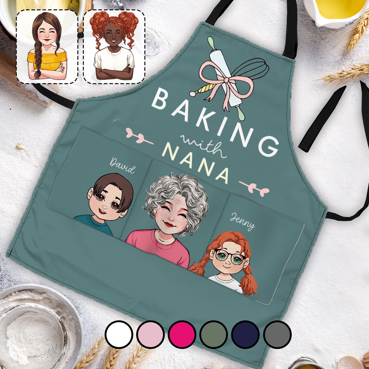 Baking With Grandma - Personalized Grandma Apron