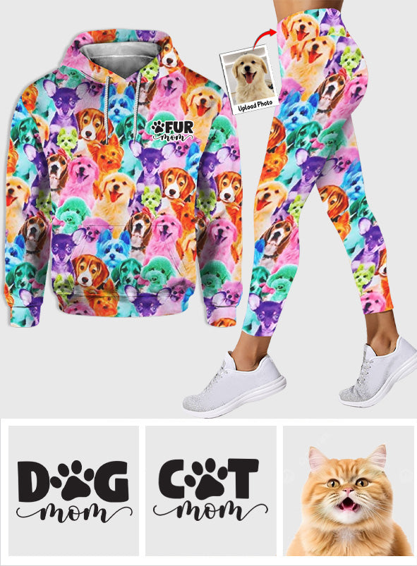 Photo Insert Transferring Into Colorful Style - Personalized Cat Hoodie and Leggings