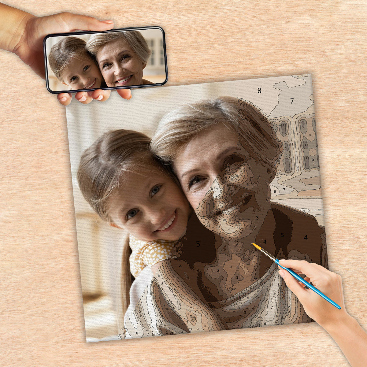 Custom Photo - Personalized Family Paint By Numbers Kit