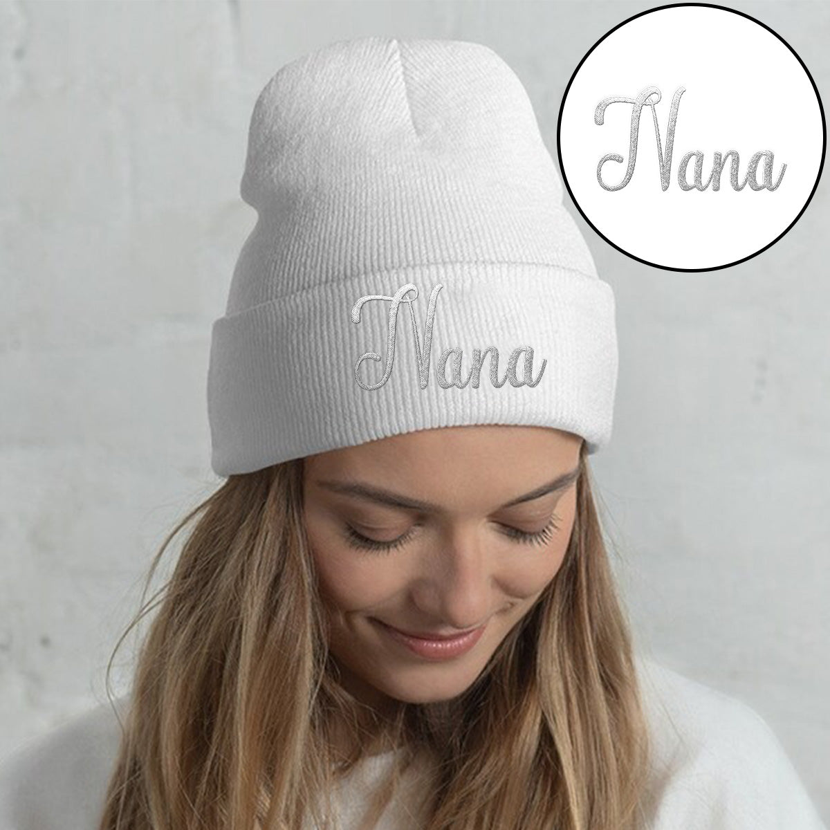 Custom Name - Personalized Grandma Embroidered Beanie