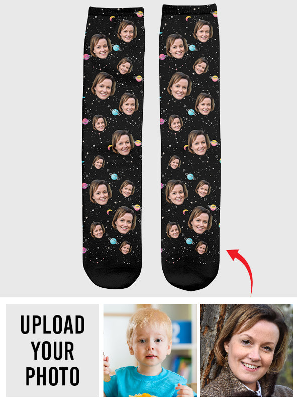 Custom Face Galaxy - Personalized Step Mom Socks