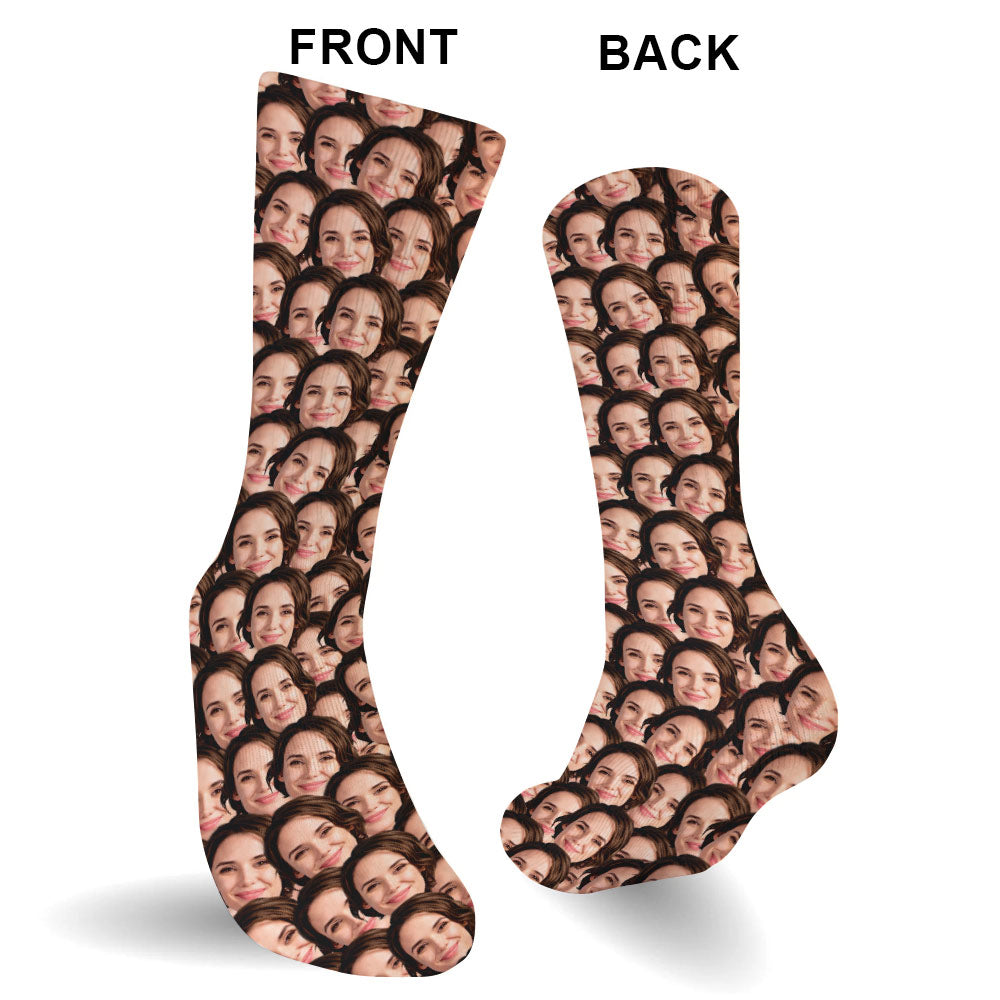 Customizable Printed Face - Personalized Aunt Socks