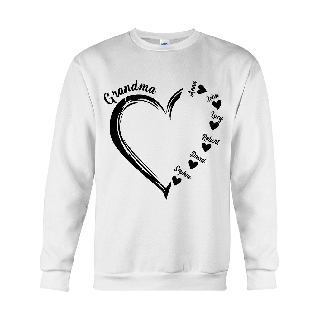 Grandma Heart - Personalized Grandma T-shirt And Hoodie