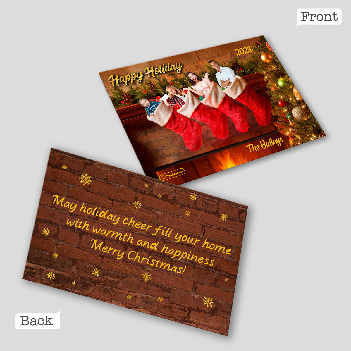 Family Stocking Stuffers Holiday Card - Personalized Family Greeting Card