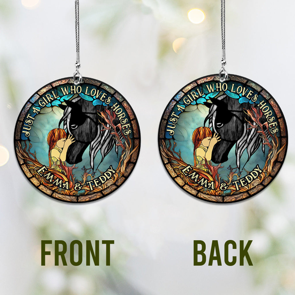 Just A Girl Who Loves Horses - Personalized Horse One-sided Car Ornament