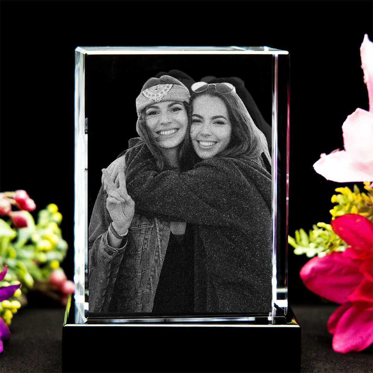 Custom Photo - Personalized Bestie Laser Engraving 3D Cuboid Shaped Crystal Lamp