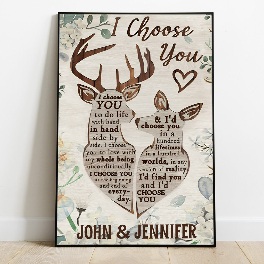 I Choose You - Personalized Hunting Canvas And Poster