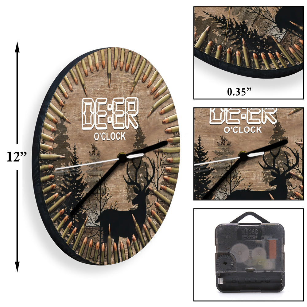 Deer O'Clock Hunting Wall Clock