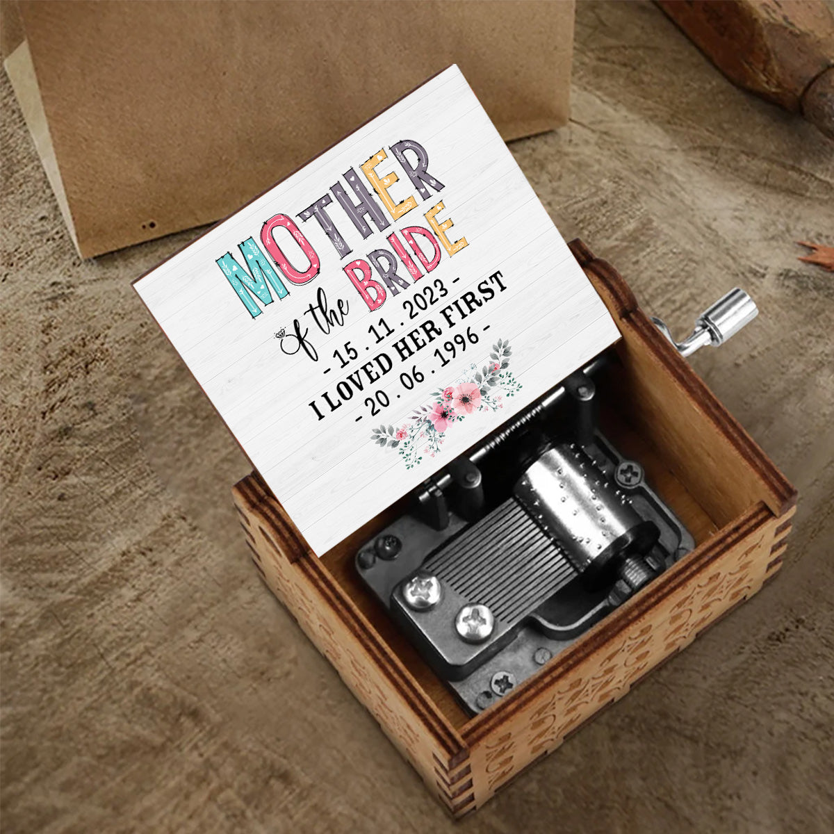 Mother Of The Bride - Personalized Mother Hand Crank Music Box