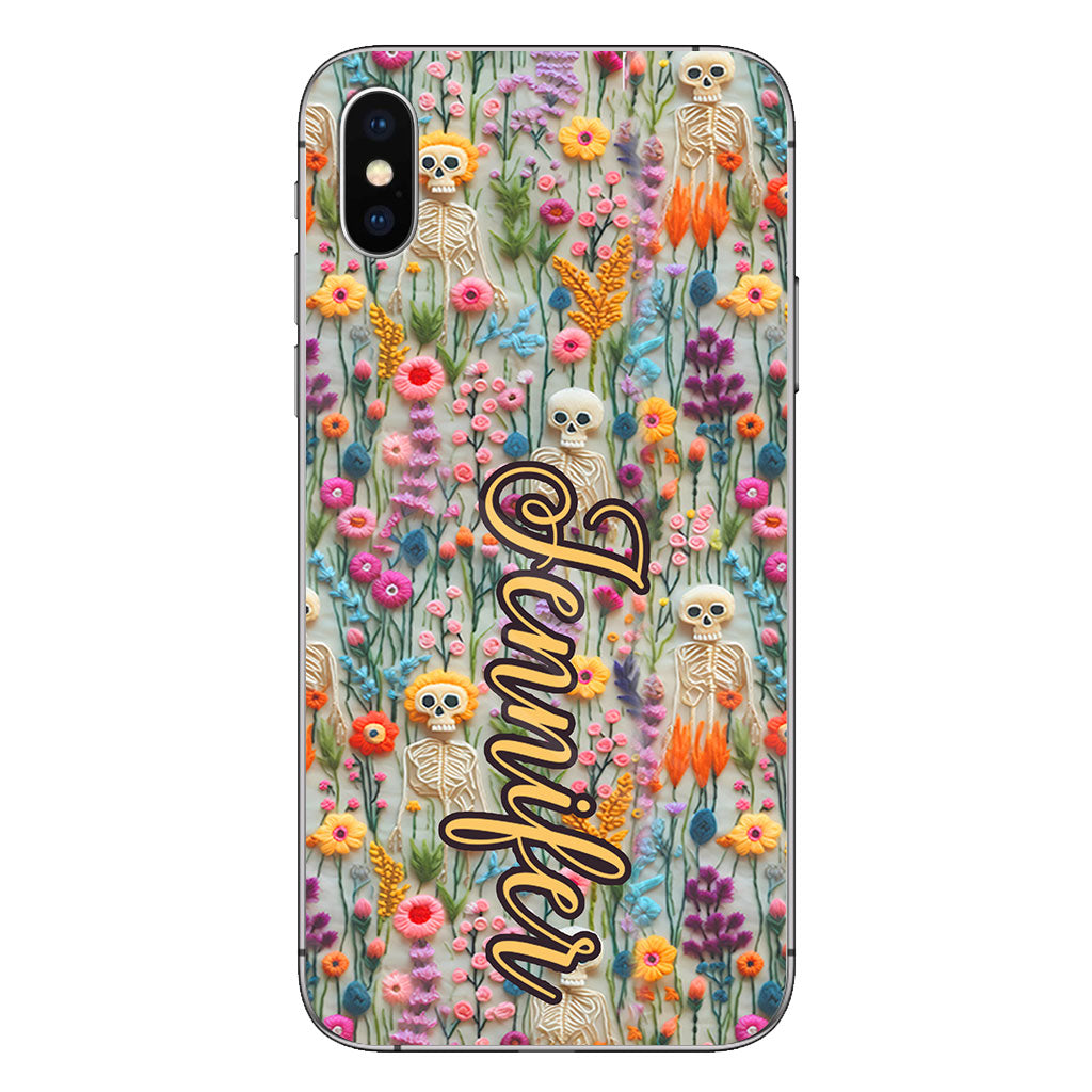 Floral Skeleton - Personalized Skull Phone Case