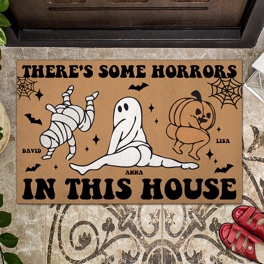 There's Some Horrors In This House - Personalized Family Doormat