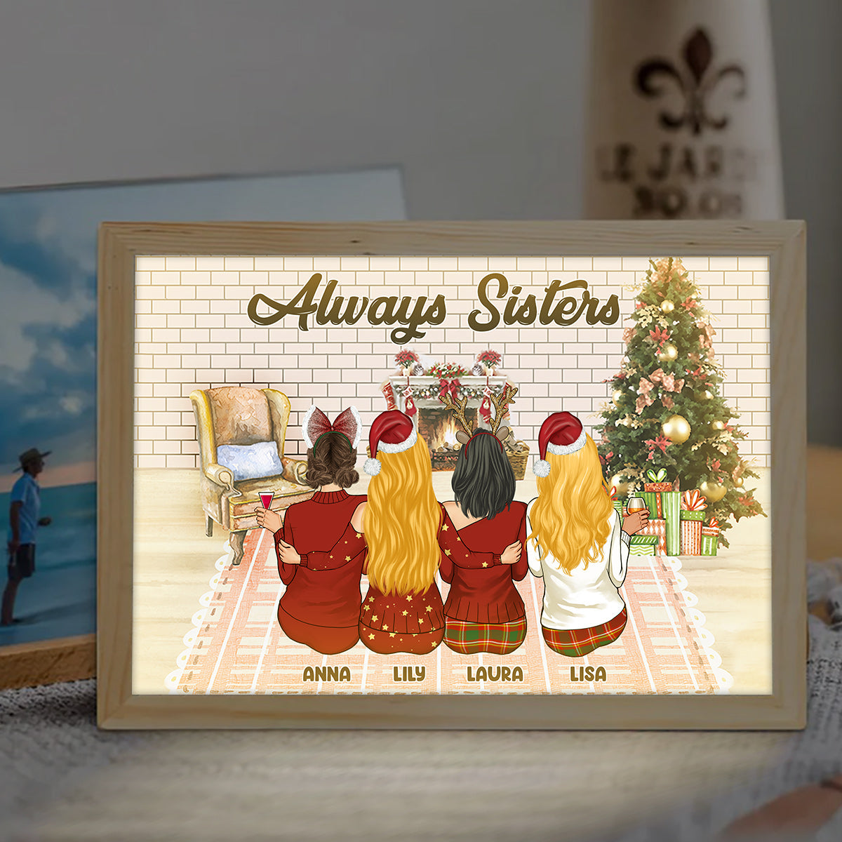 Always Sister - Personalized Family Light Photo Frame