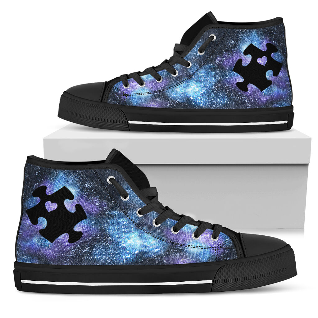 Autism Puzzle Galaxy High Top Shoes 0622