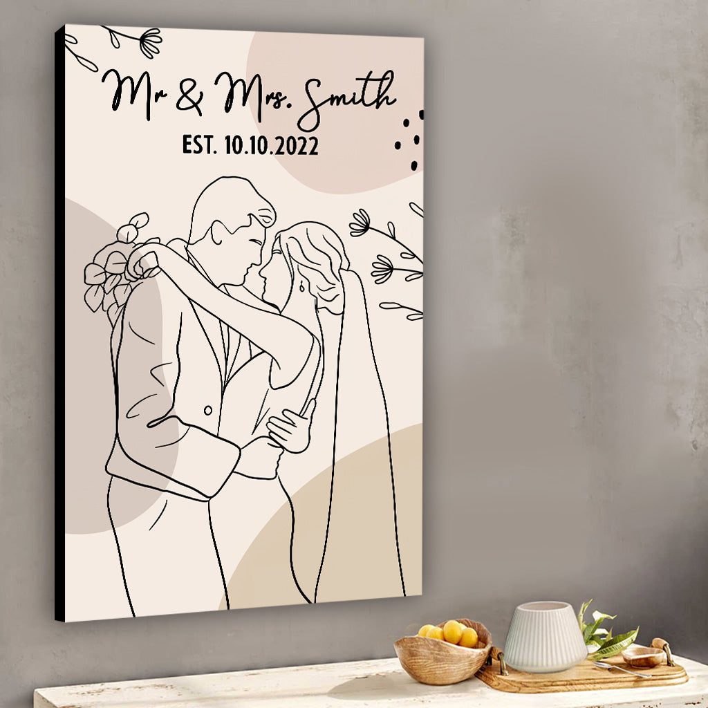 Wedding Aniversary - Personalized Husband And Wife Canvas And Poster