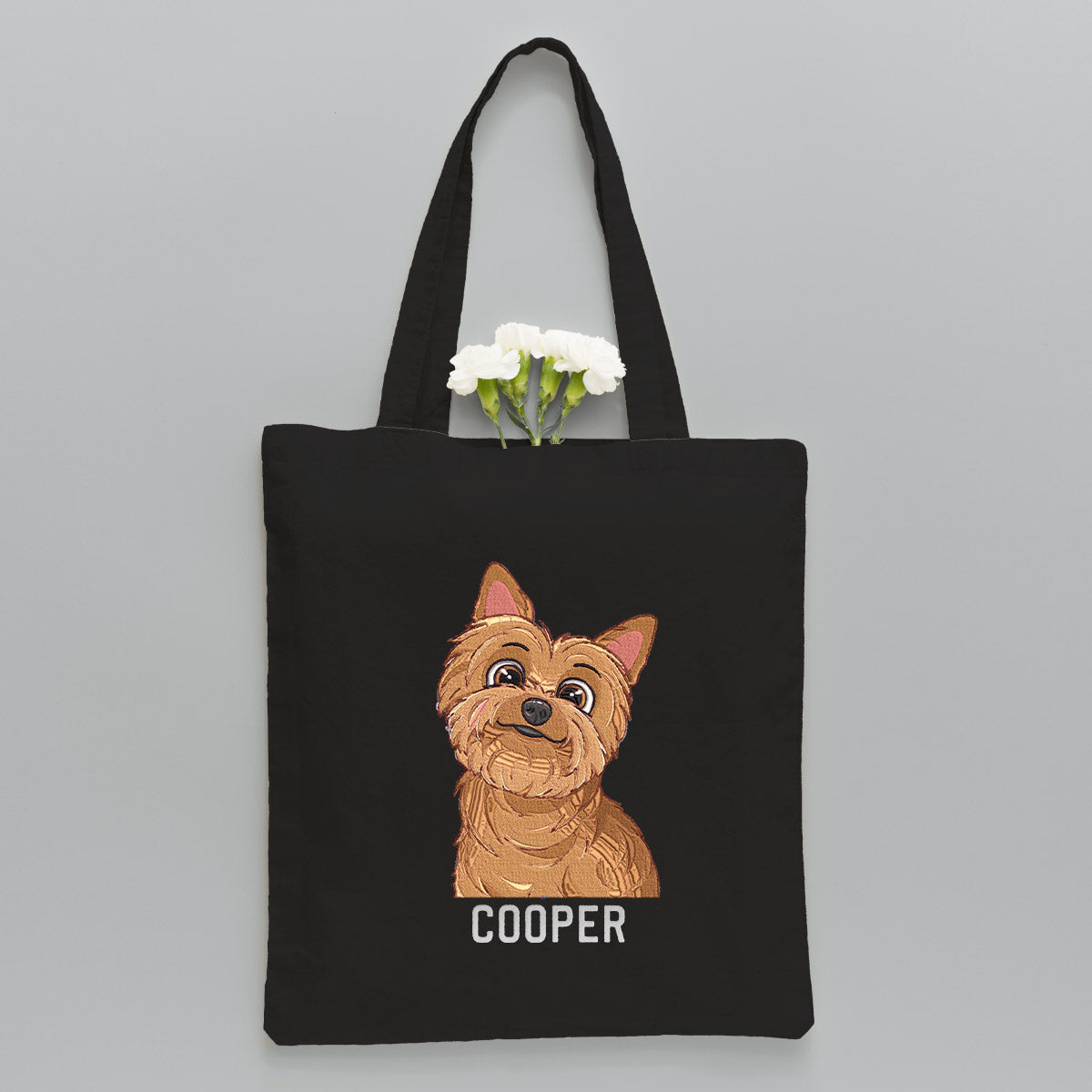 Custom 2D Photo - Personalized Dog Embroidered Tote Bag