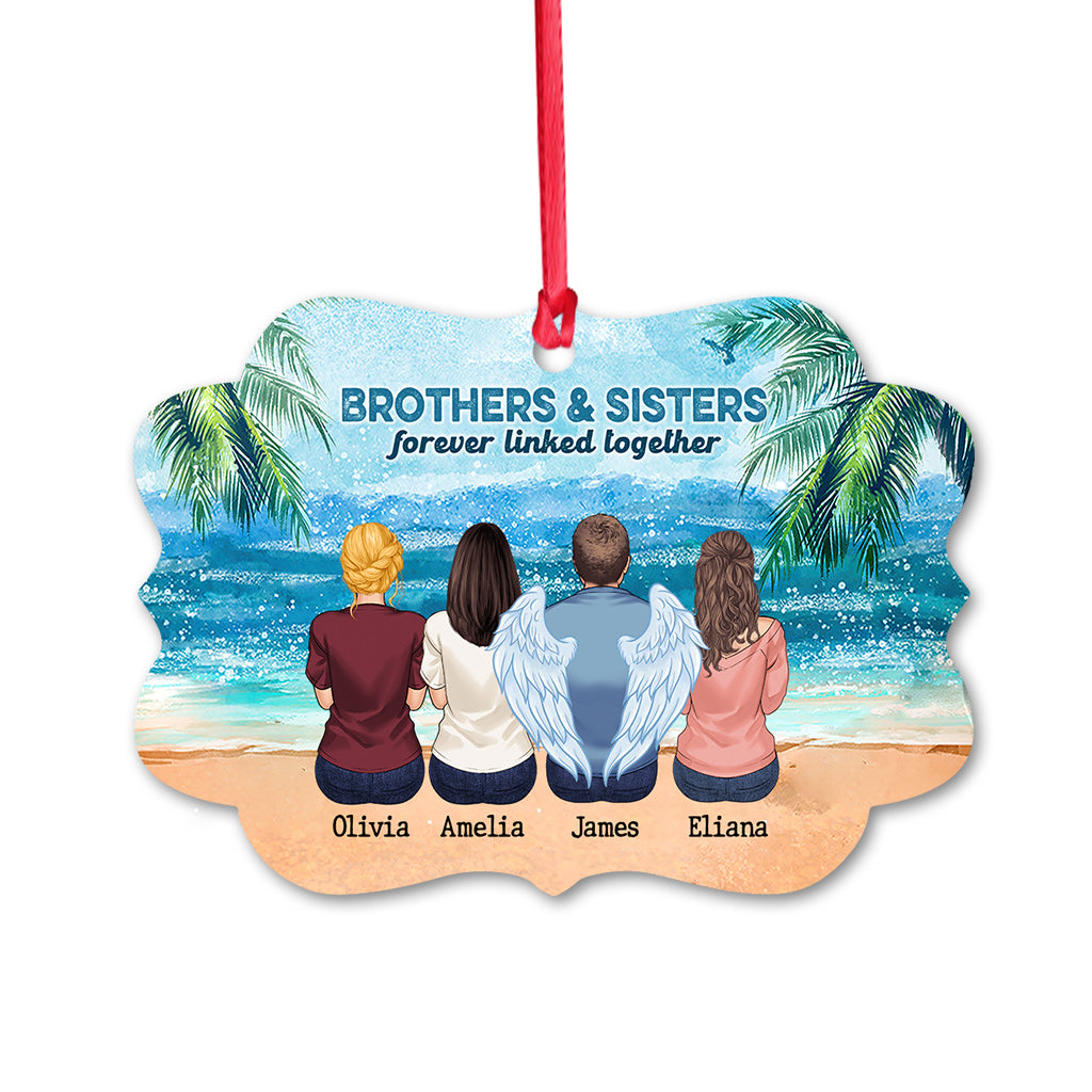 Brother And Sister Forever Linked Together - Personalized Memorial Ornament