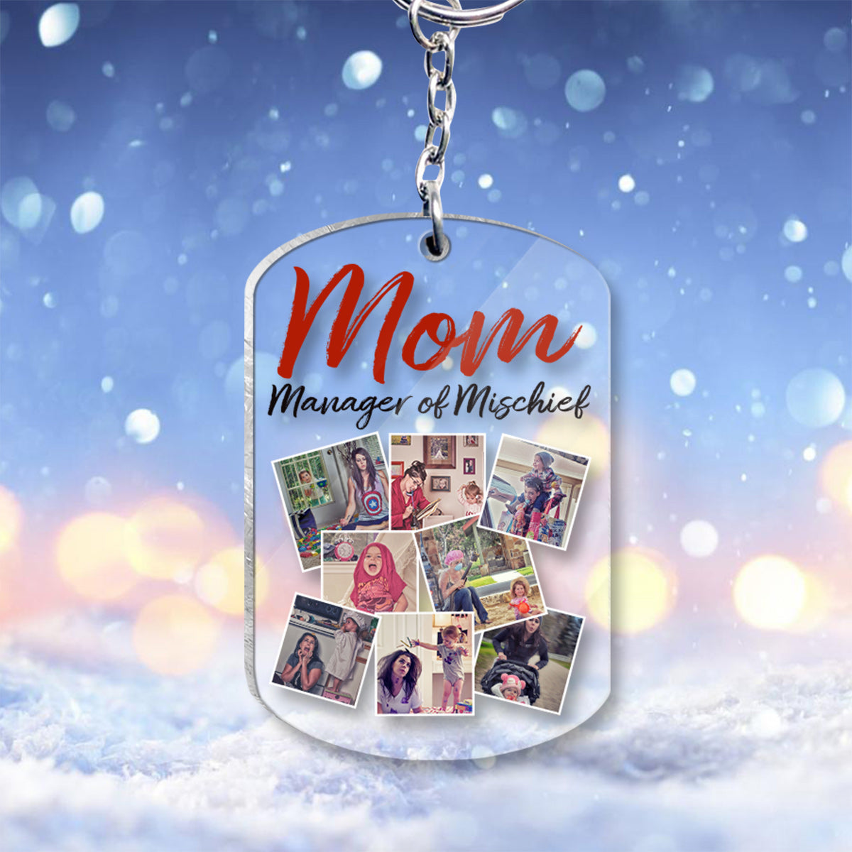 Mom Manager Of Mischief - Personalized Mother Transparent Keychain