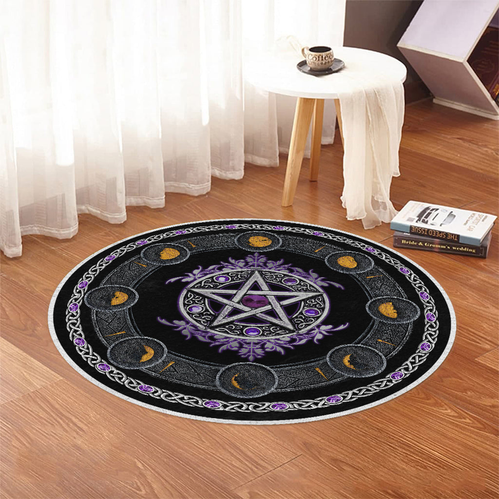 Witch Please Witch Wall Clock - Witch Round Rug