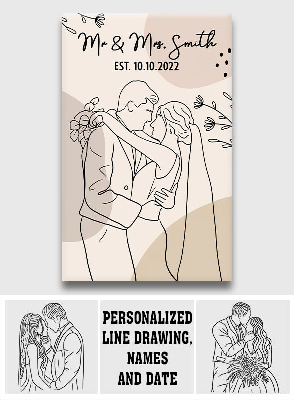 Wedding Aniversary - Personalized Husband And Wife Canvas And Poster