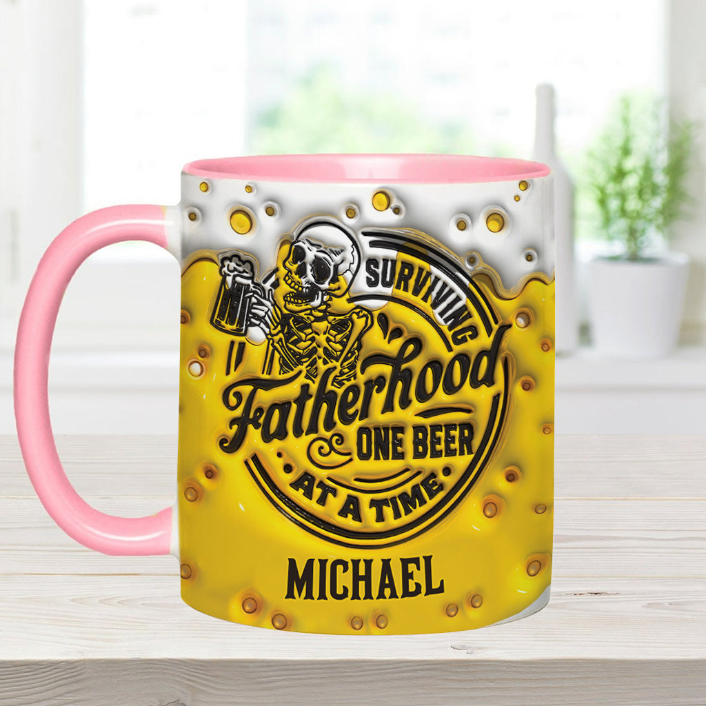 Surviving Fatherhood - Personalized Father Accent Mug