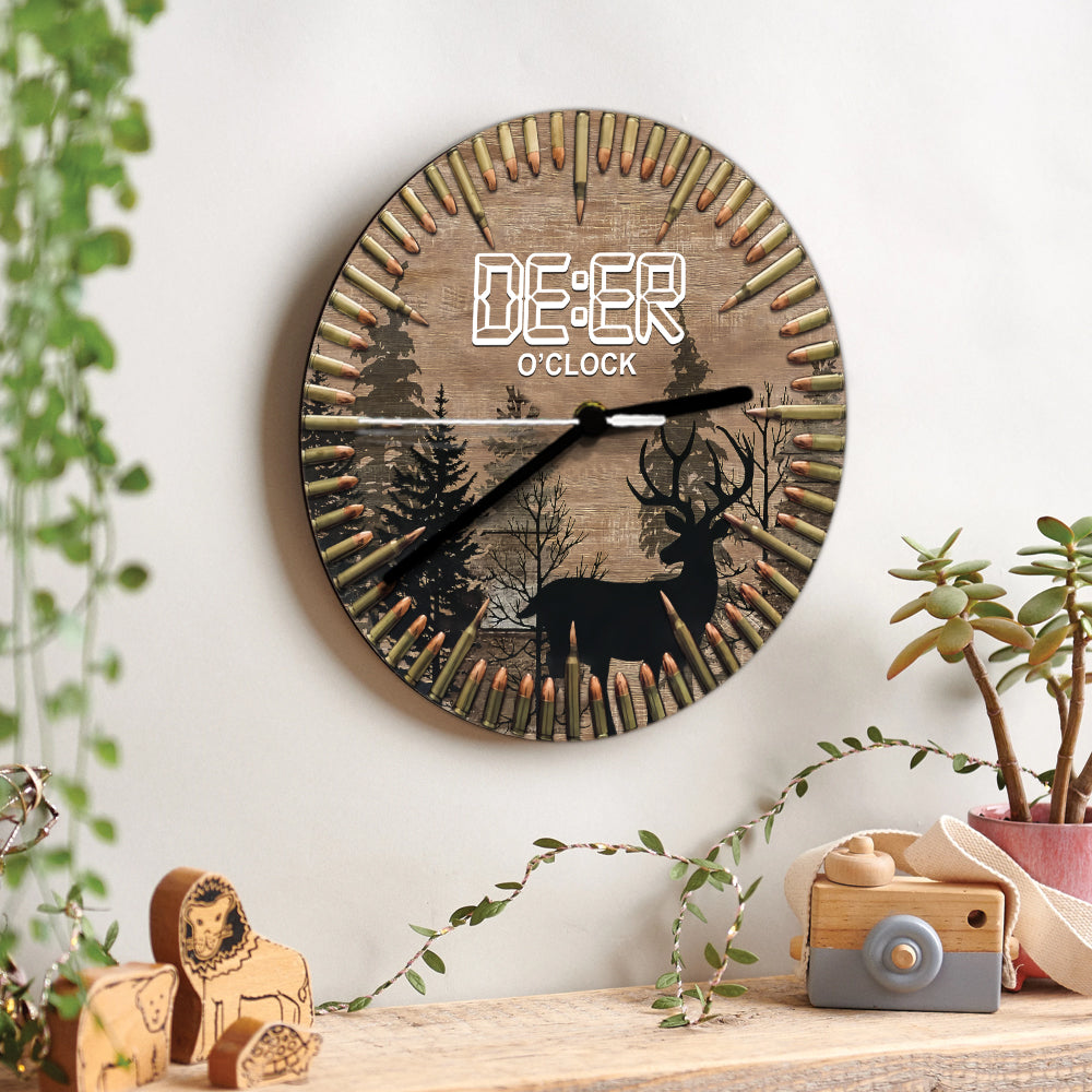 Deer O'Clock Hunting Wall Clock