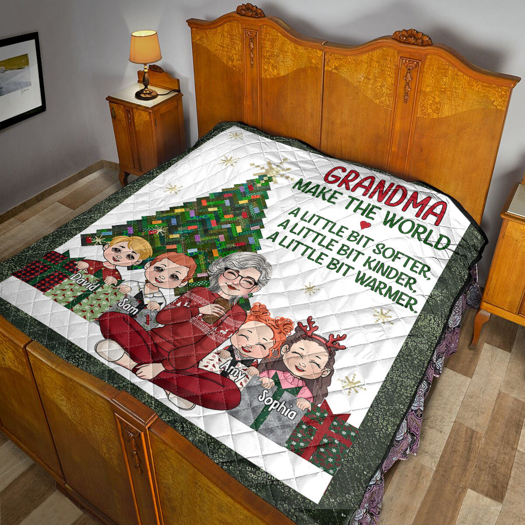 A Little Bit Warmer - Gift for grandma - Personalized Quilt