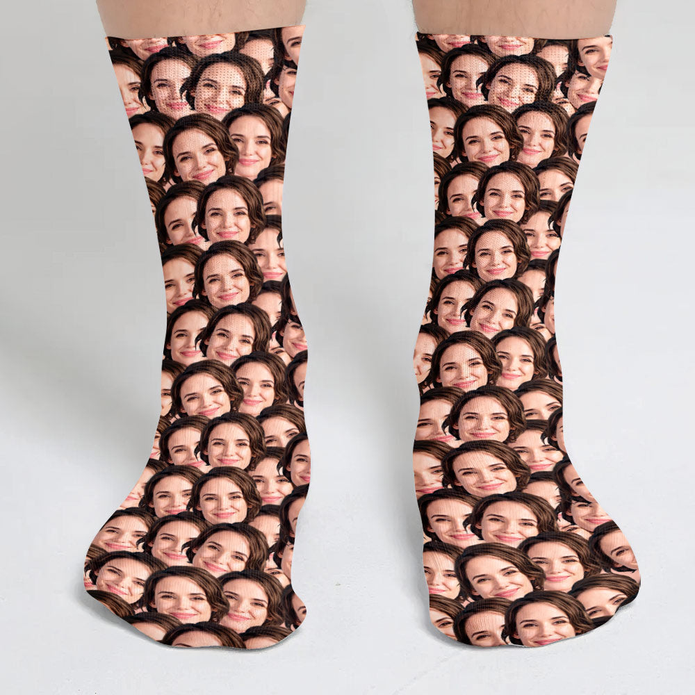 Customizable Printed Face - Personalized Mother Socks