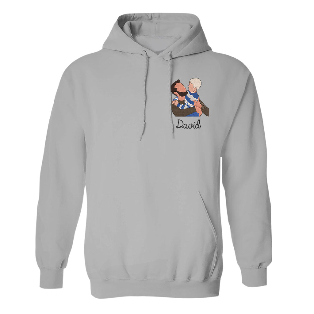 Custom 2D Photo - Personalized Father Embroidered Hoodie