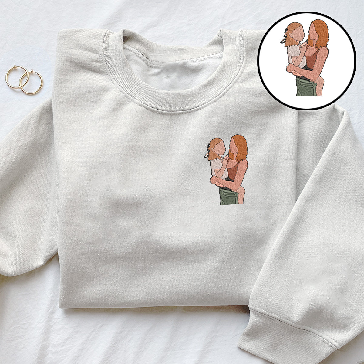 Custom 2D Photo - Personalized Mother Embroidered Sweater