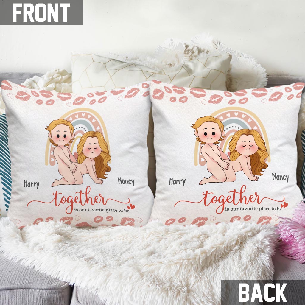 Together Is Our Favorite Place To Be - Personalized Couple Throw Pillow