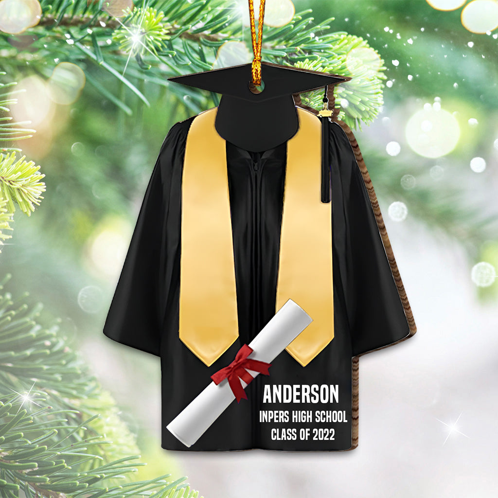 Graduation Cap & Gown - Personalized Graduation Ornament