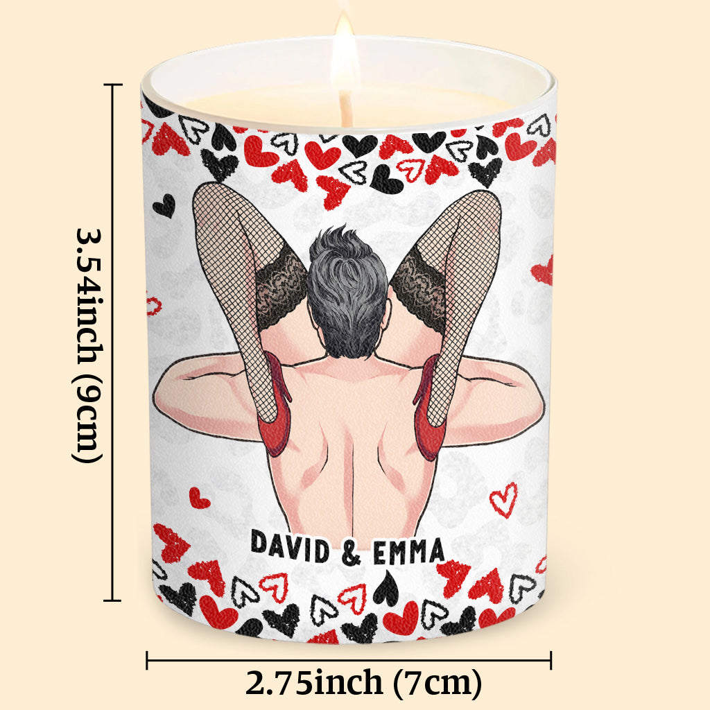 Naughty I Love Your Face - Personalized Couple Candle With Wooden Lid