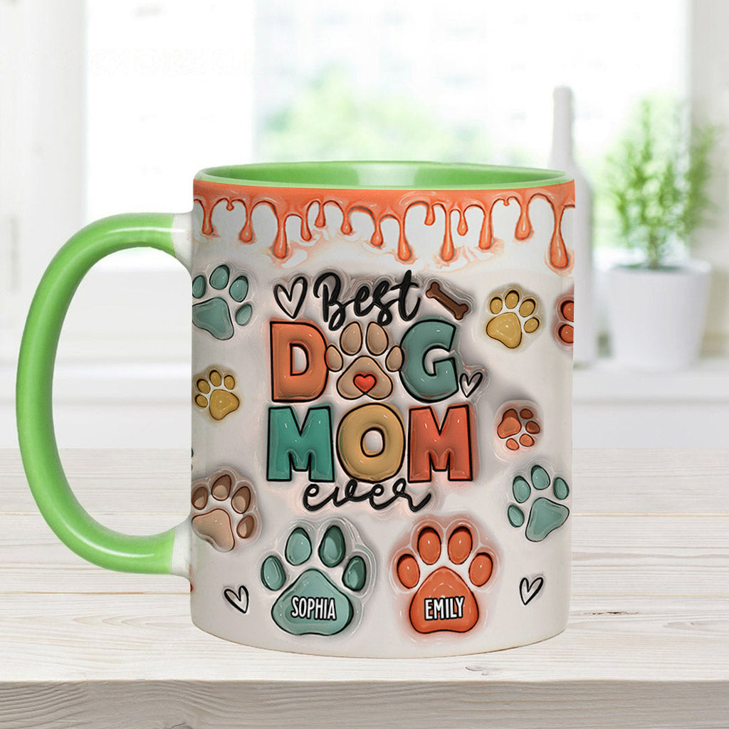 Best Dog Mom Ever - Personalized Dog Accent Mug