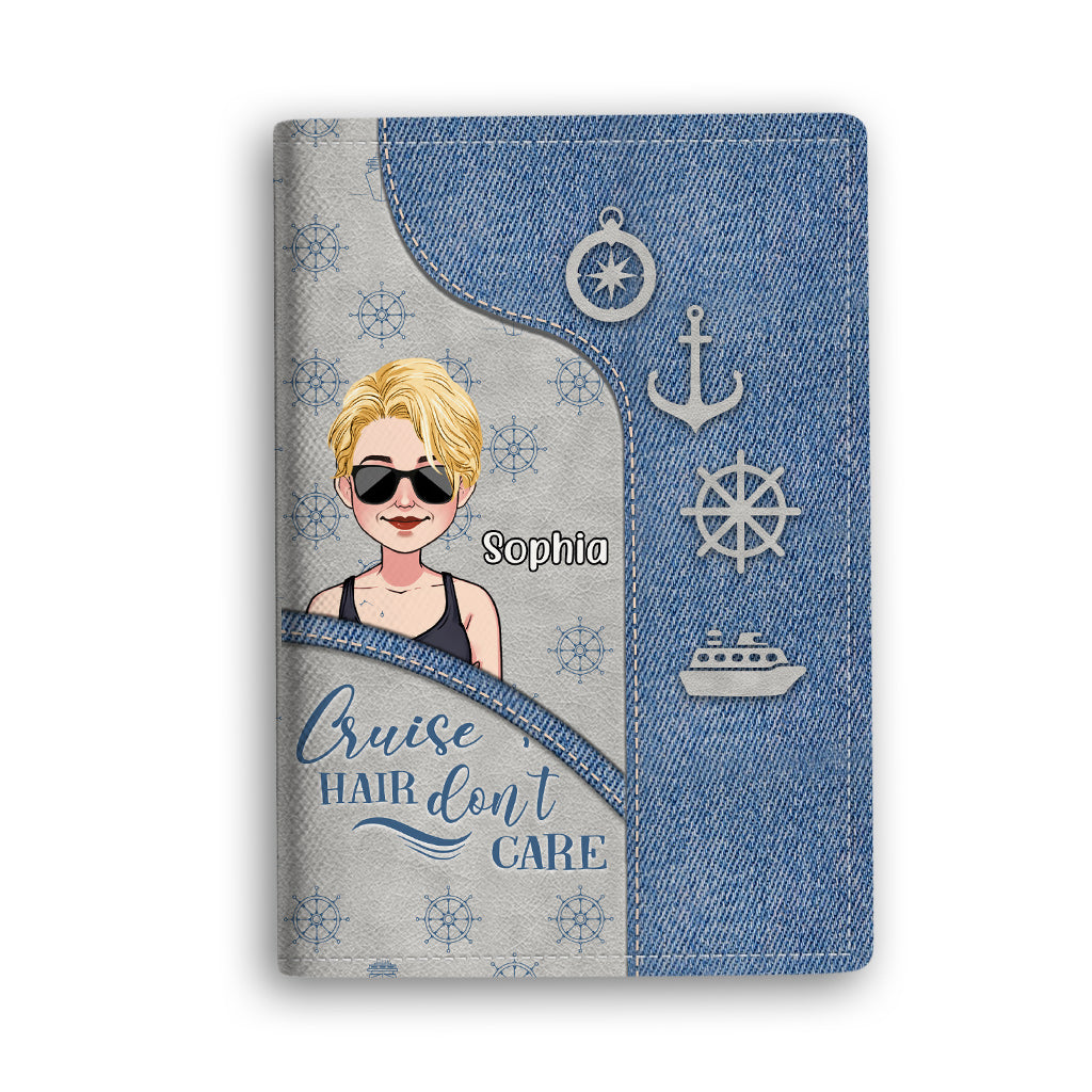 Cruise Hair Don't Care - Personalized Cruising Passport Holder