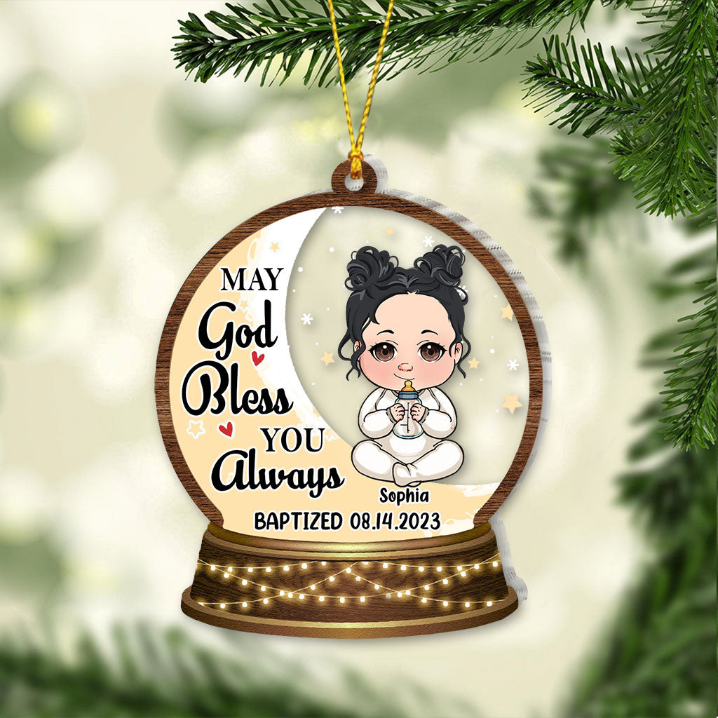 May God Blessed You Always - Personalized Newborn Transparent Ornament
