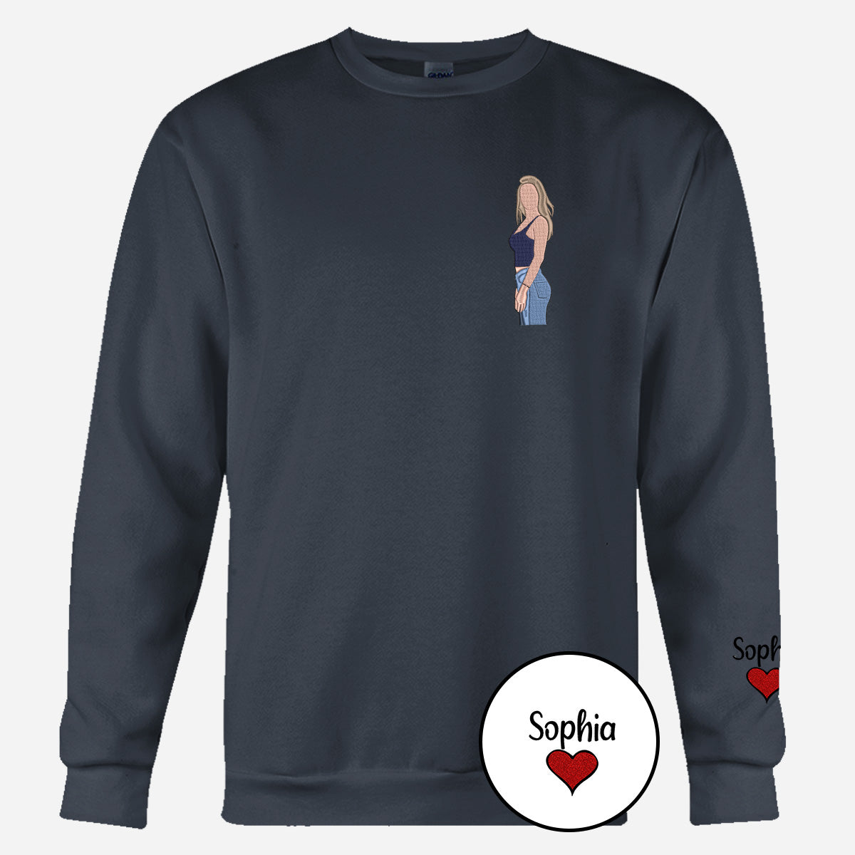 Custom 2D Photo - Personalized Daughter Embroidered Sweater