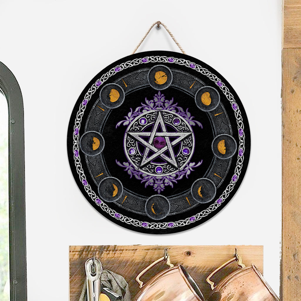 Witch Please Witch Wall Clock - Witch Round Wood Sign