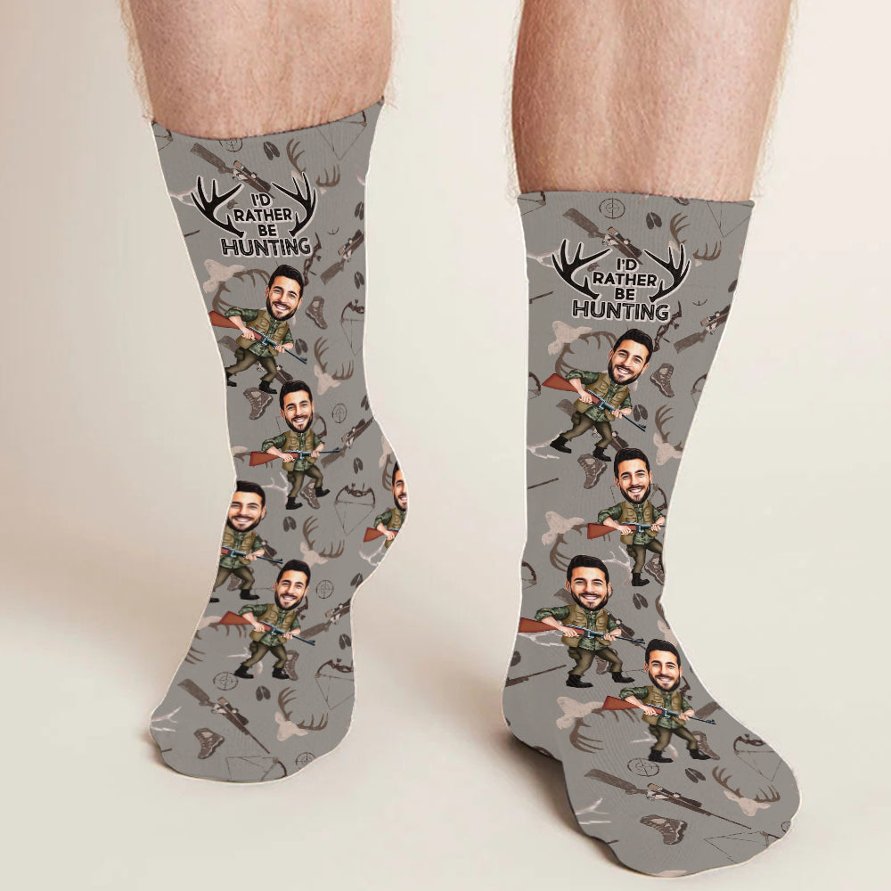 Photo Inserted Funny Hunting - Personalized Hunting Socks