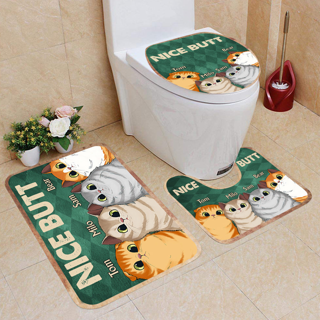 Nice butt Shower - Dog gift for dog lover, cat lover - Personalized Bathroom Mats Set