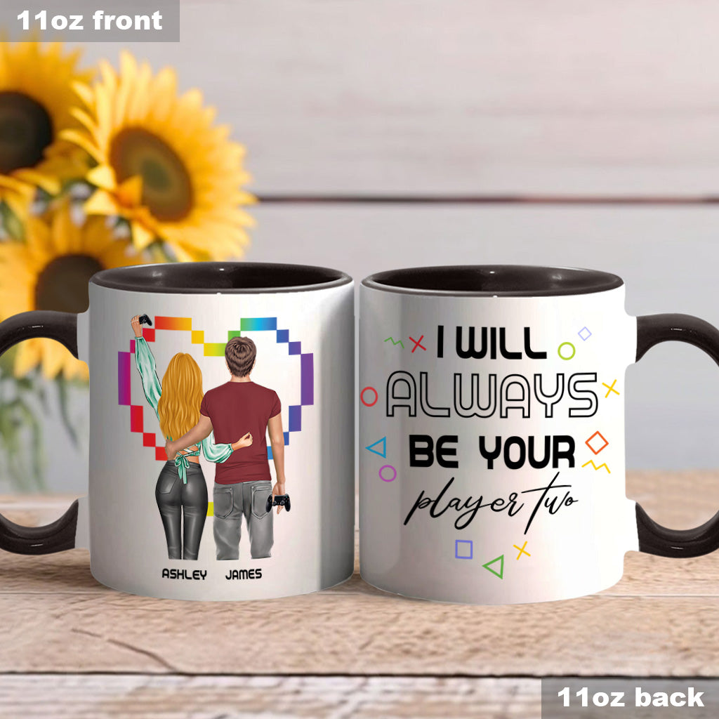 I Will Always Be Your Player Two - Personalized Video Game Accent Mug