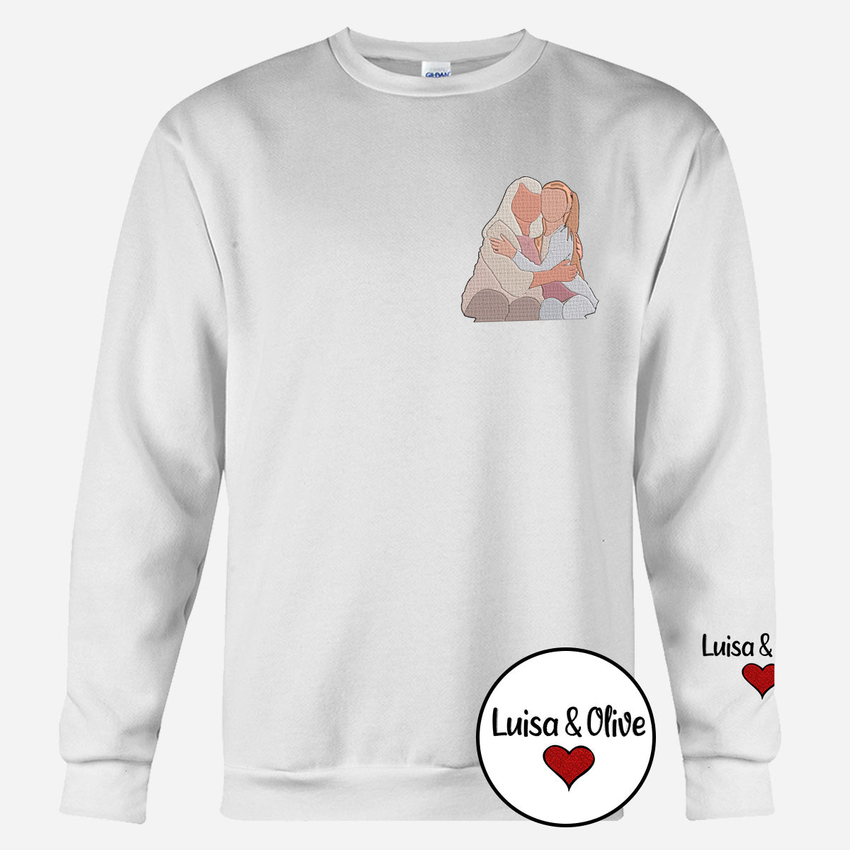 Custom 2D Photo - Personalized Grandma Embroidered Sweater